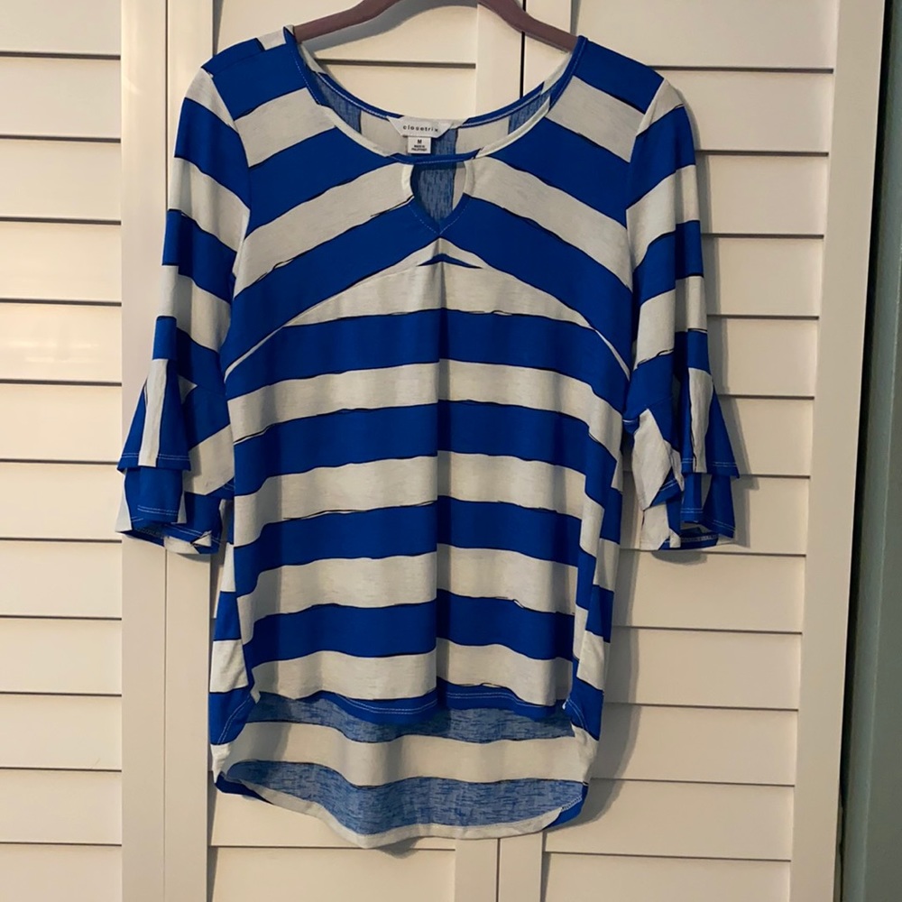 BLUE AND WHITE TOP BY CLOSETRIX.